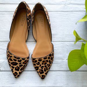 J. Crew leopard calf hair d'Orsay flats